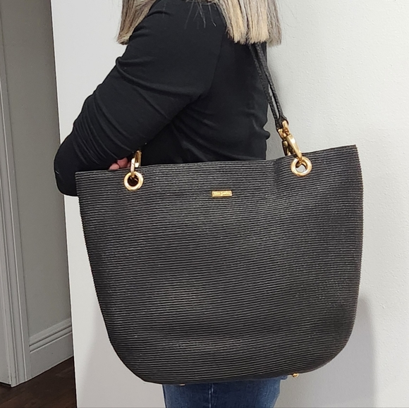 ERIC JAVITS TOTE BAG. RAFFIA BAG, STRAW BAG EUC - Picture 3 of 12